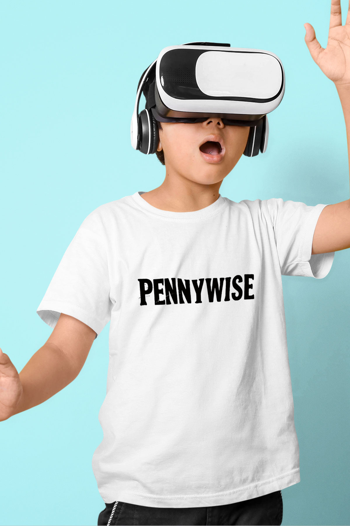 Pennywise Baskılı Beyaz Unisex Çocuk Tişört