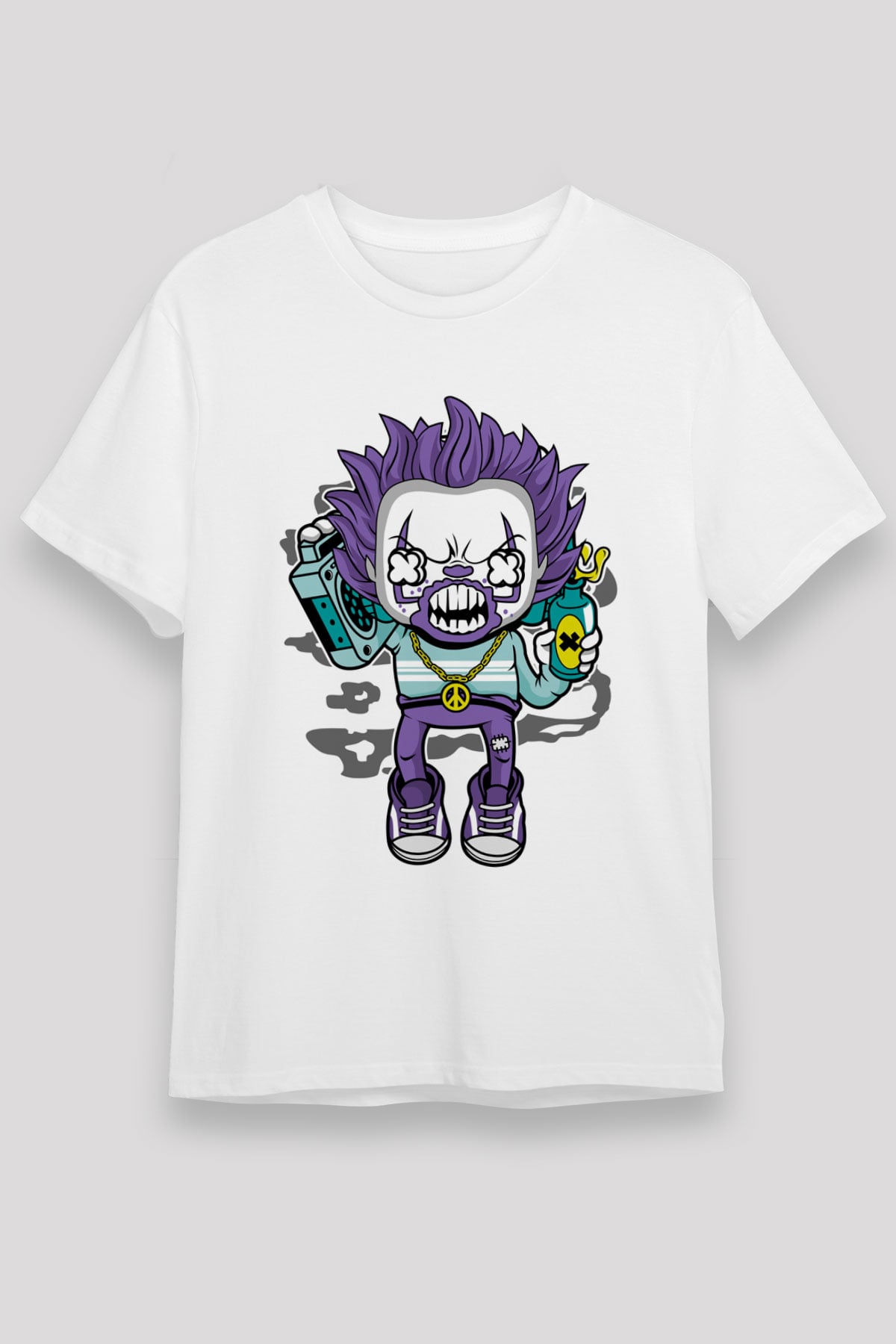 Pennywise Boombox Baskılı Beyaz Unisex Tişört
