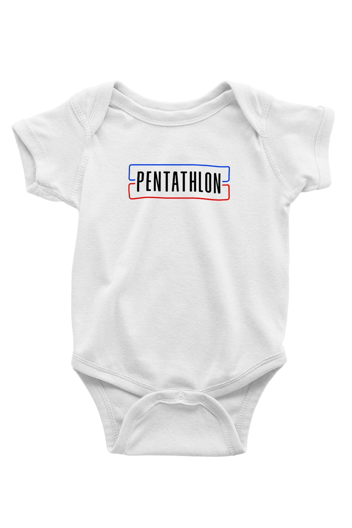 Pentathlon Baskılı Beyaz Bebek Body - Zıbın
