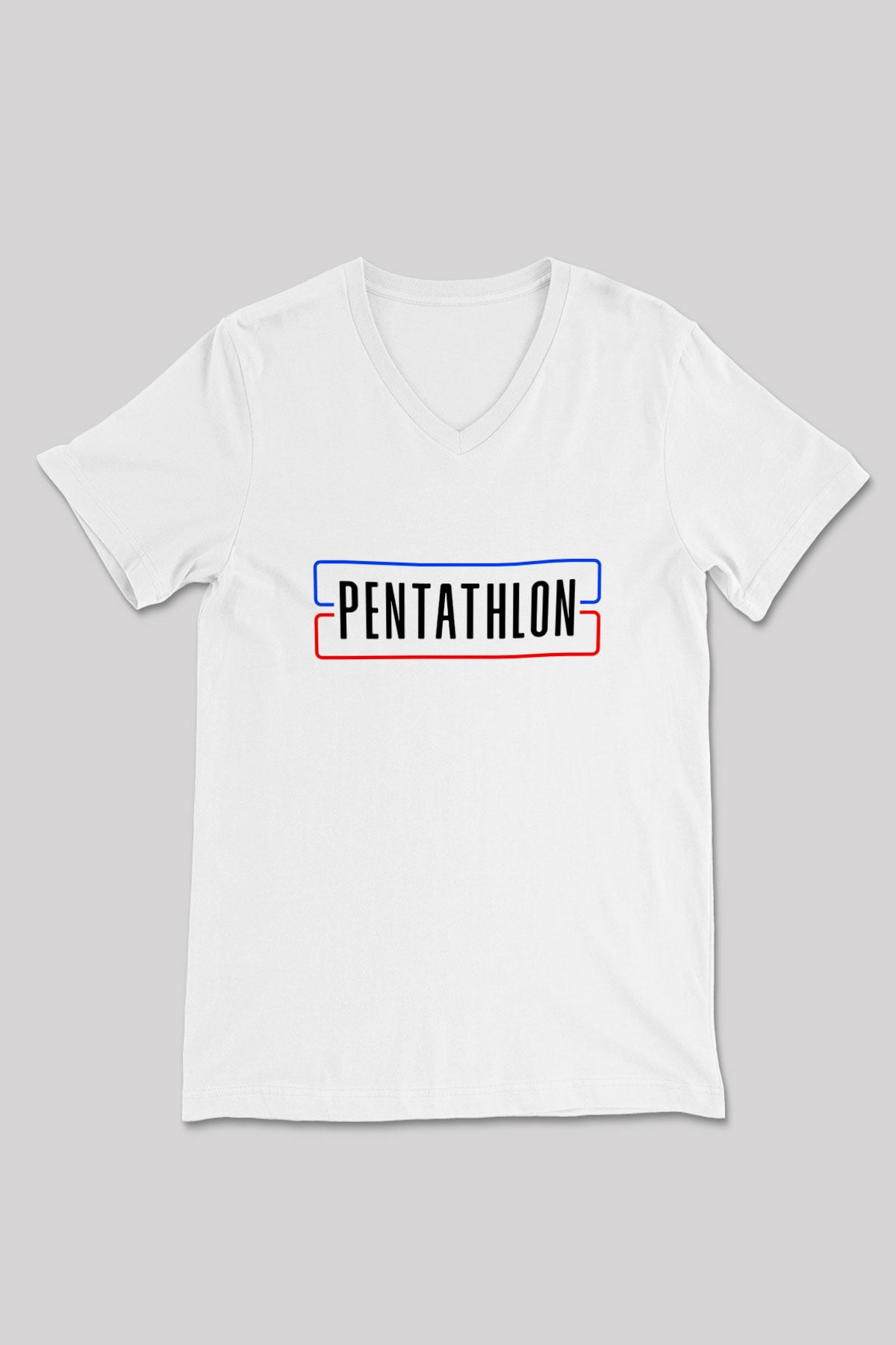 Pentathlon Baskılı Unisex V Yaka Tişört - Tshirt