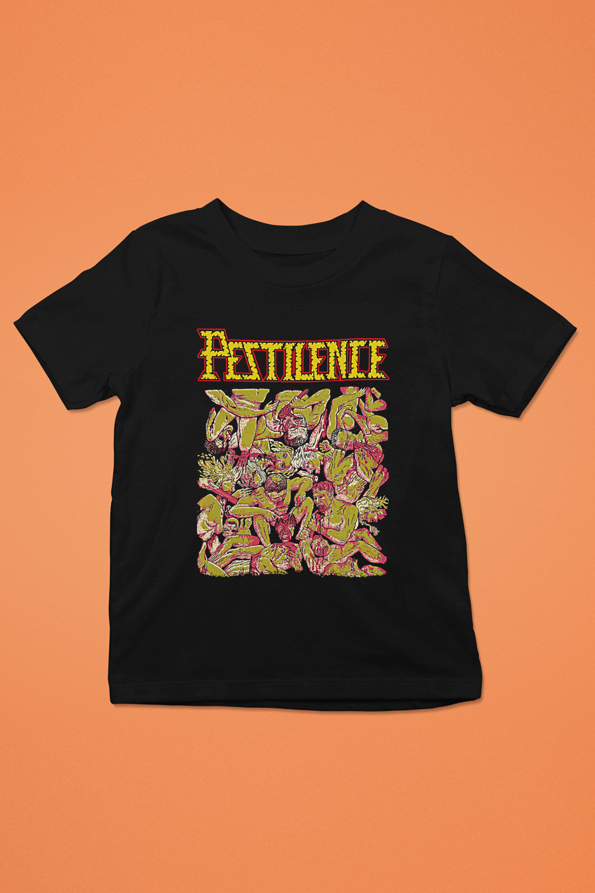 Pestilence Baskılı Unisex Siyah Çocuk Tişört - Tshirt