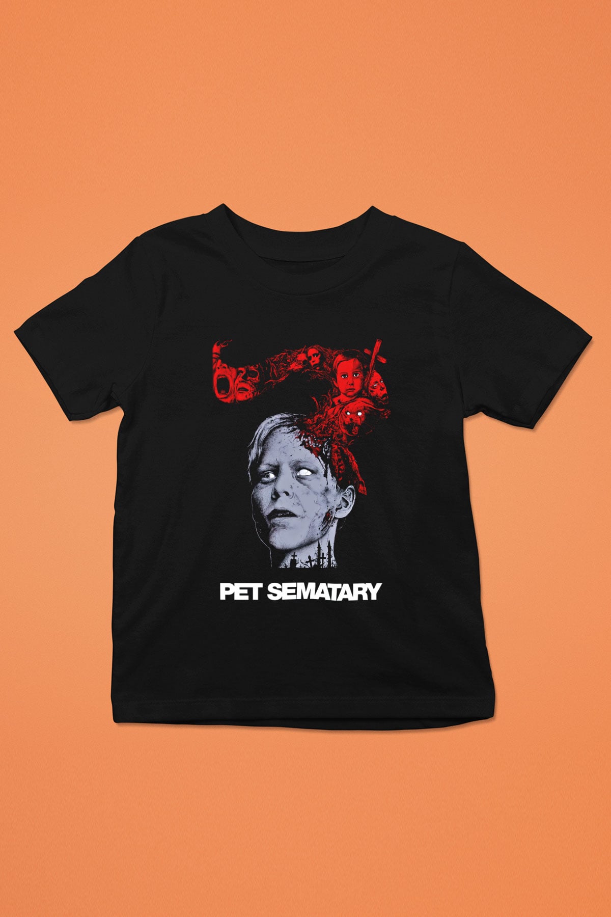 Pet Sematary Baskılı Siyah Unisex Çocuk Tişört