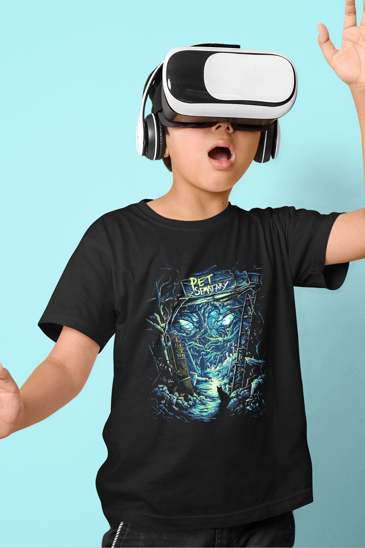 Pet Sematary Baskılı Siyah Unisex Çocuk Tişört