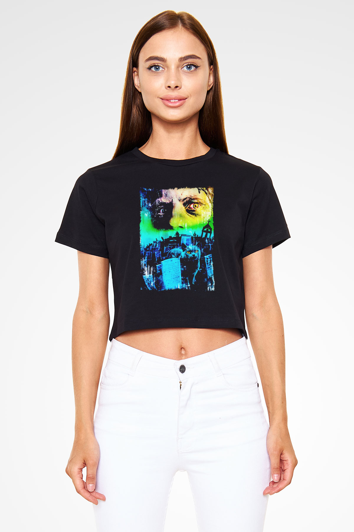 Pet Sematary Siyah   Crop Top Tişört