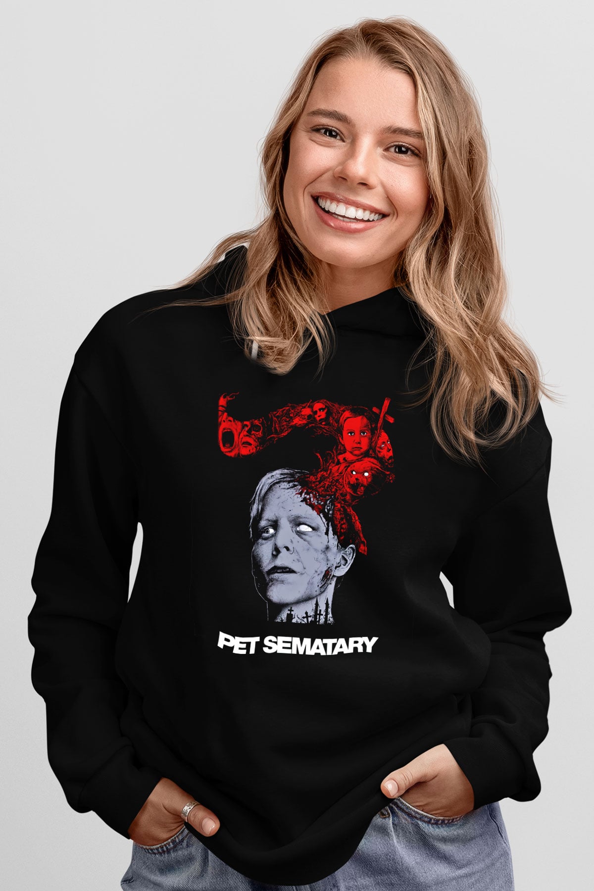 Pet Sematary Siyah Unisex Kapüşonlu Sweatshirt