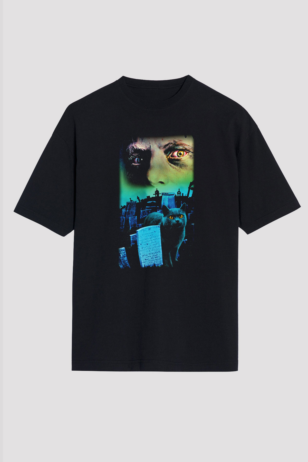 Pet Sematary Siyah Unisex Oversize Tişört
