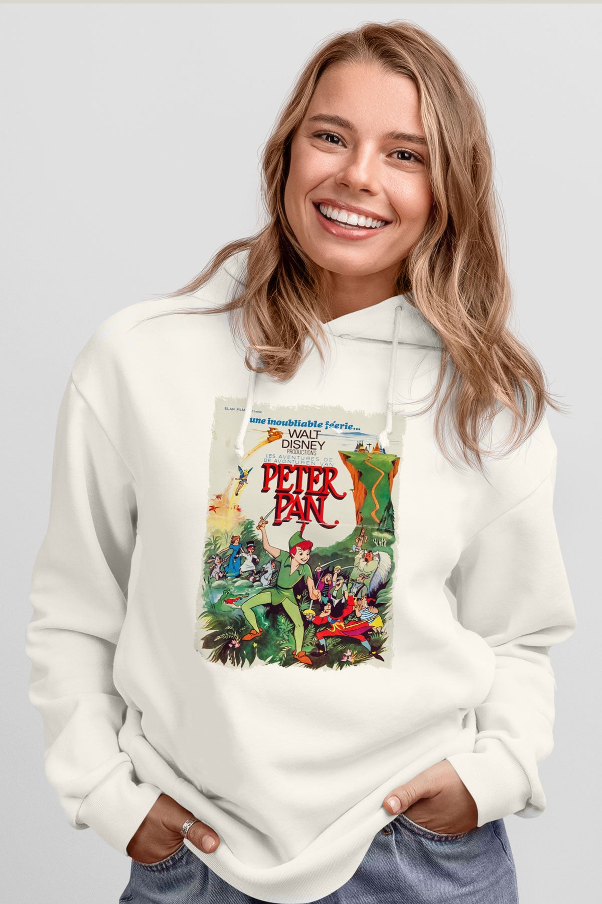Peter Pan Beyaz Unisex Hoodie