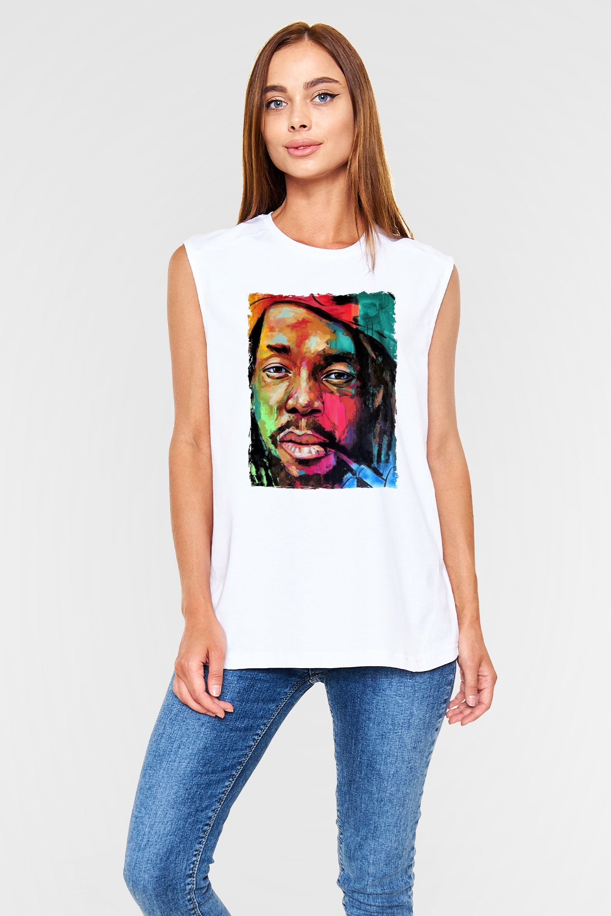 Peter Tosh Beyaz Unisex Kolsuz Tişört