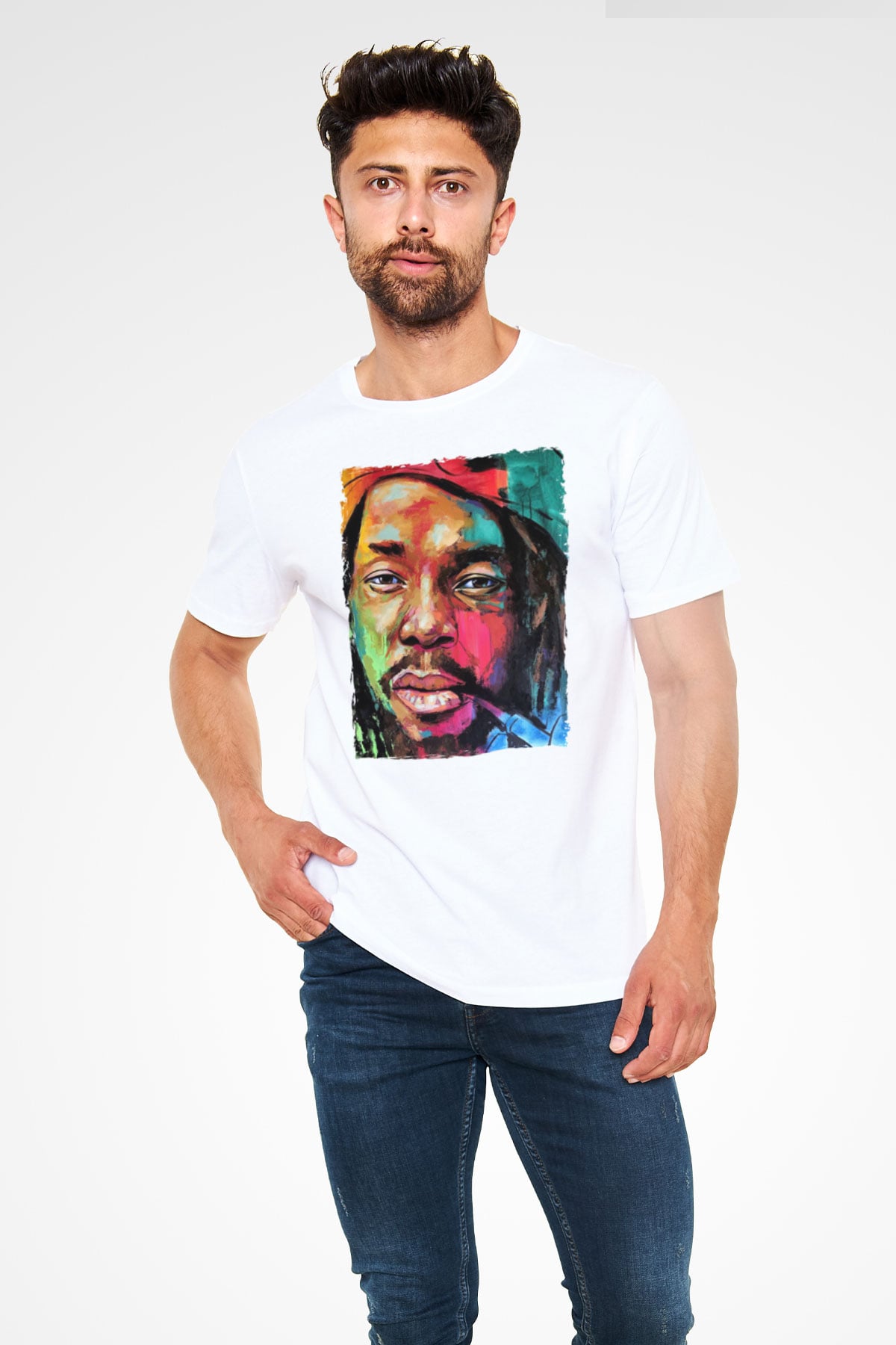 Peter Tosh Beyaz Unisex Tişört T-Shirt - TişörtFabrikası