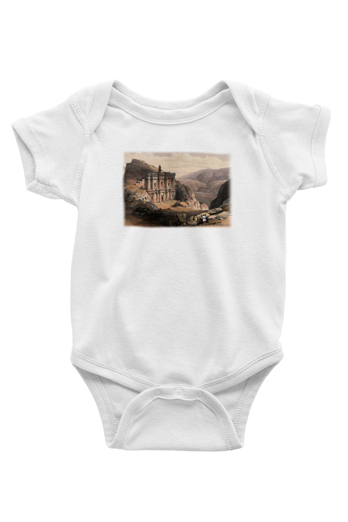 Petra Baskılı Beyaz Unisex Bebek Body - Zıbın