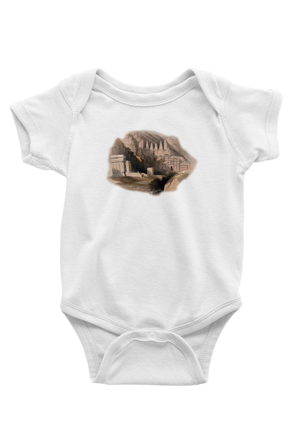 Petra Baskılı Beyaz Unisex Bebek Body - Zıbın