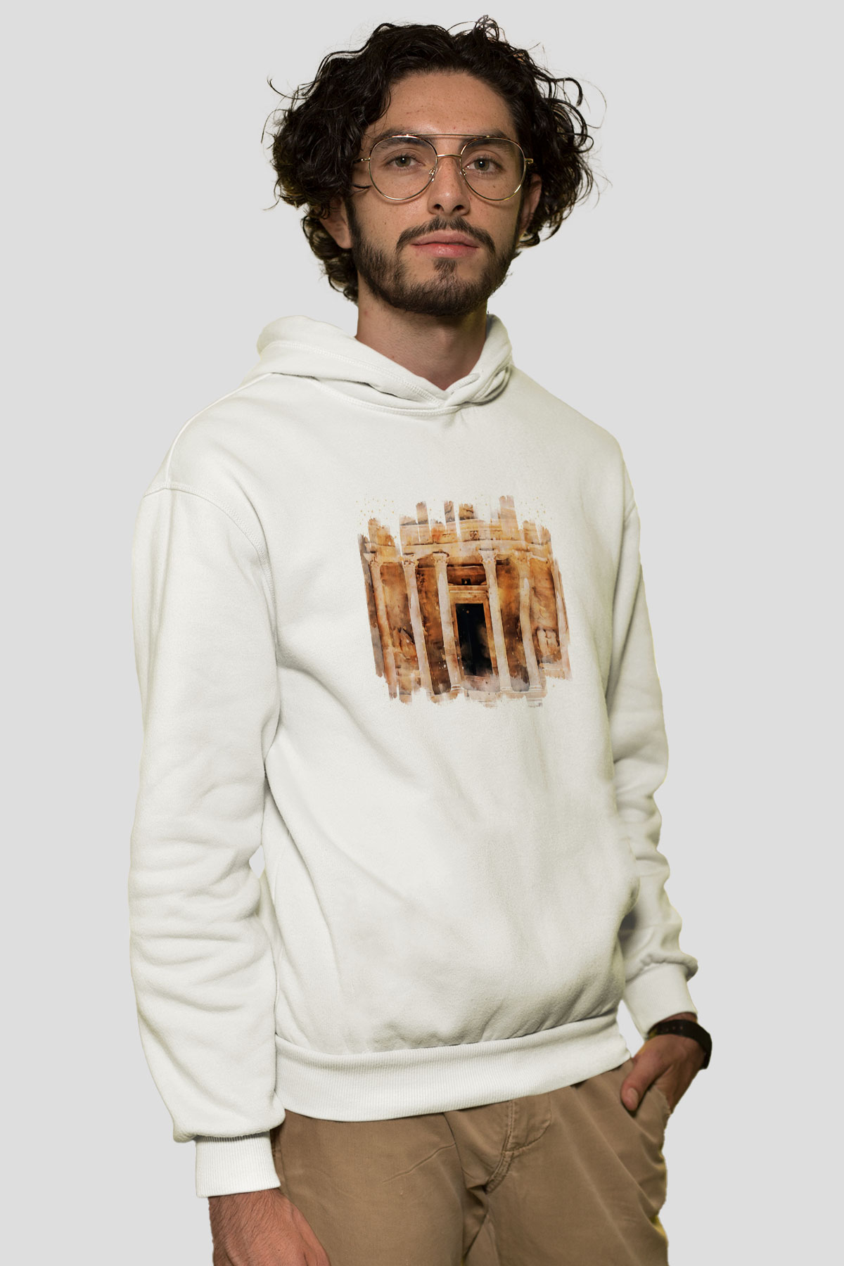 Petra Beyaz Unisex Hoodie