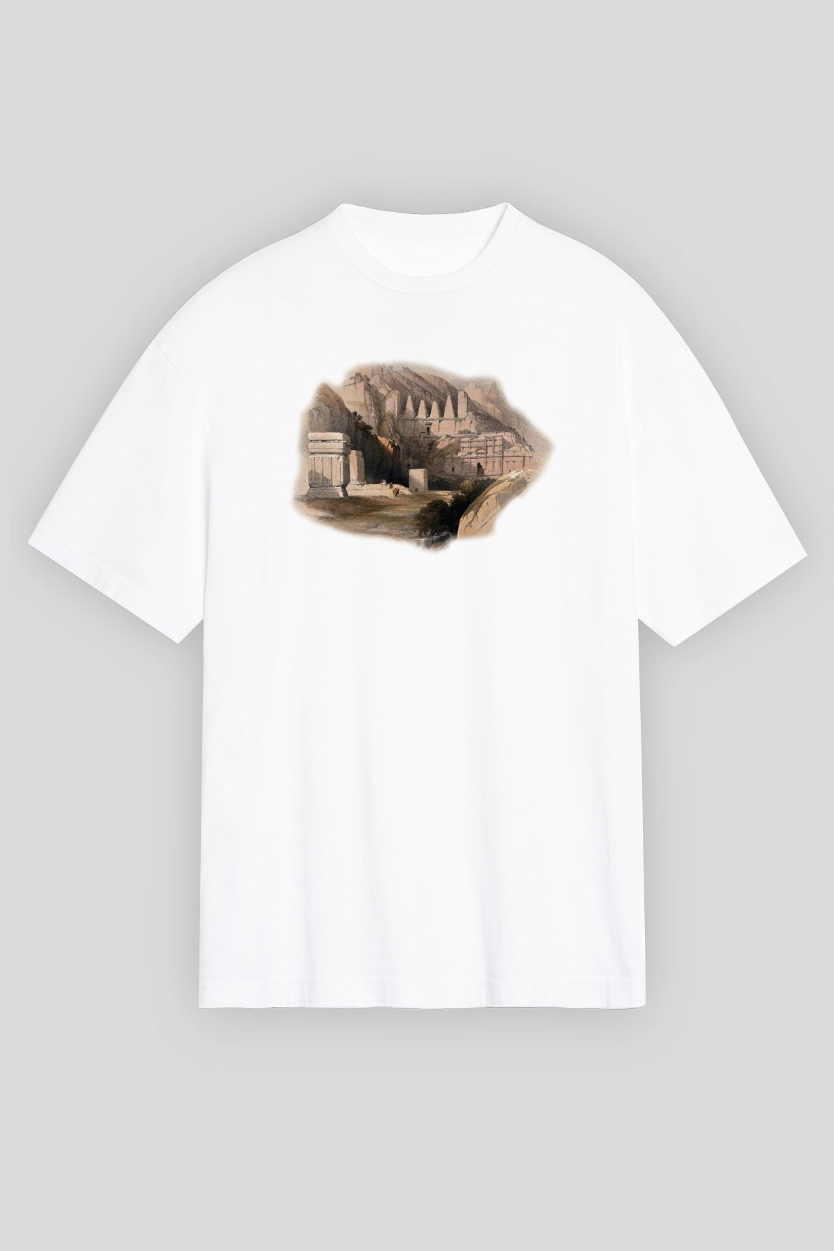 Petra Beyaz Unisex Oversize Tişört T-Shirt