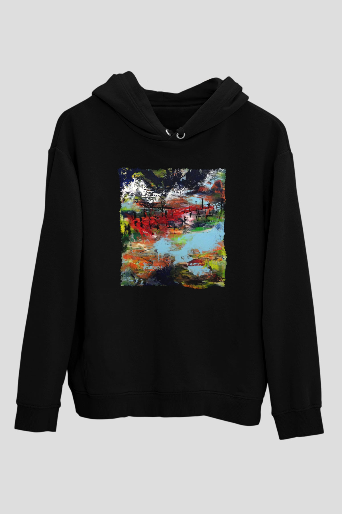 Peyzaj Siyah Unisex Hoodie