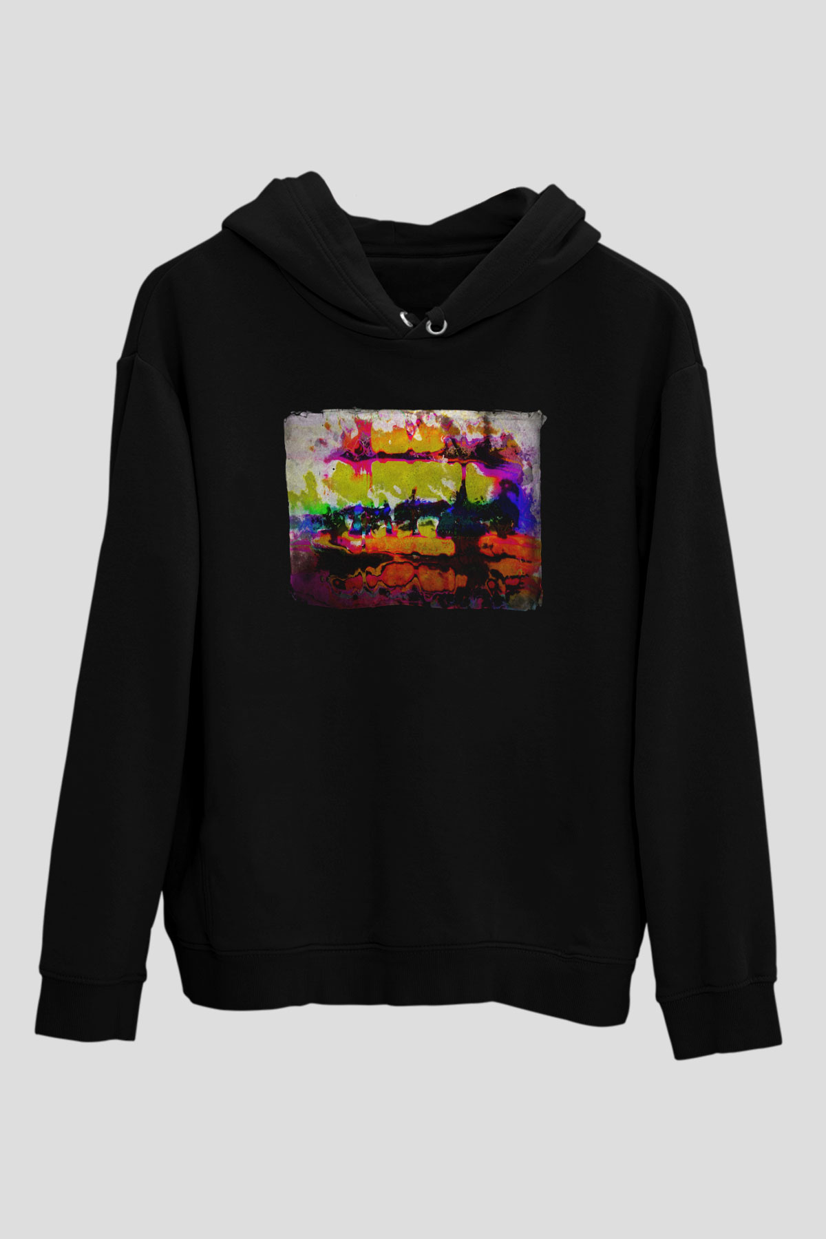 Peyzaj Siyah Unisex Hoodie