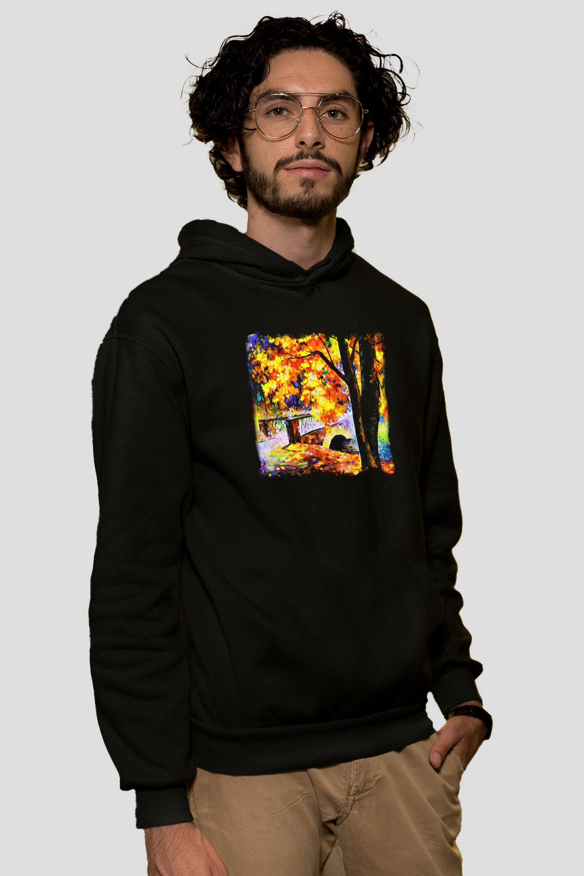 Peyzaj Siyah Unisex Hoodie