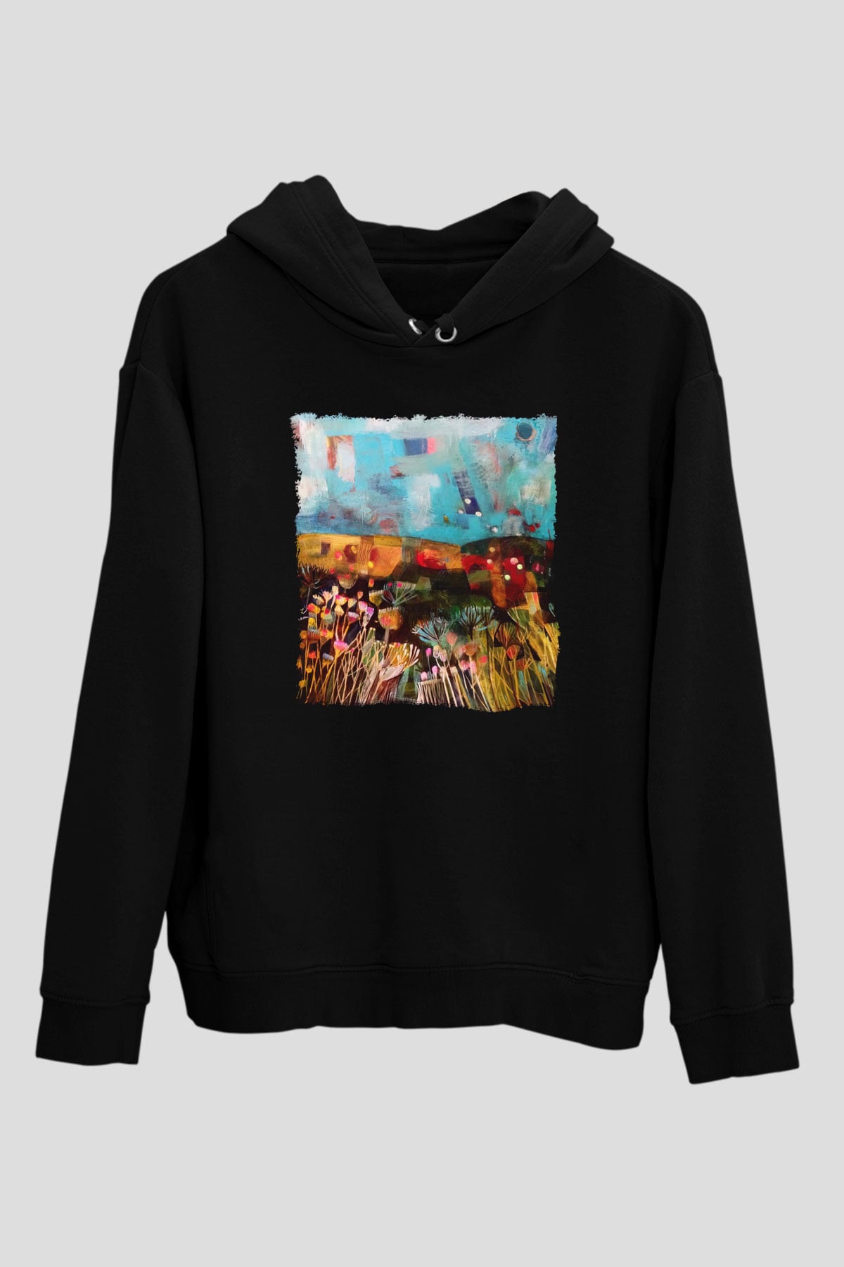 Peyzaj Siyah Unisex Hoodie