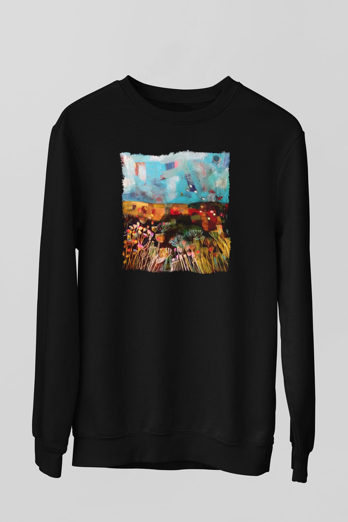 Peyzaj Siyah Unisex Sweatshirt