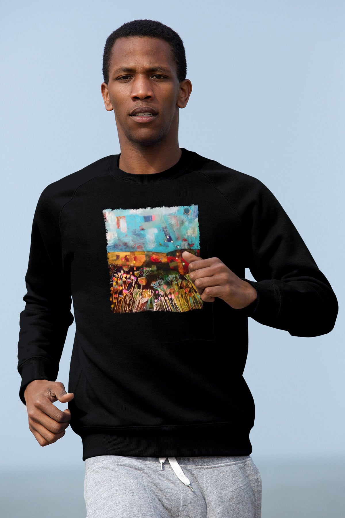 Peyzaj Siyah Unisex Sweatshirt