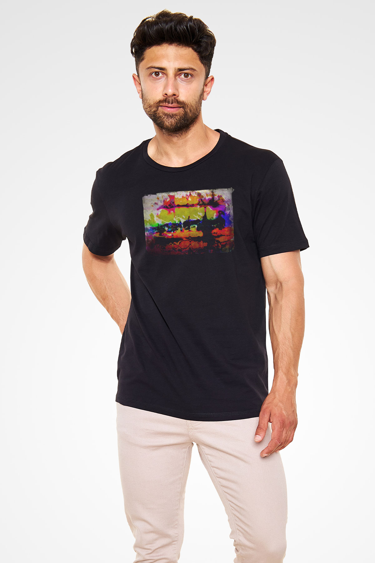 Peyzaj Siyah Unisex Tişört T-Shirt - TişörtFabrikası