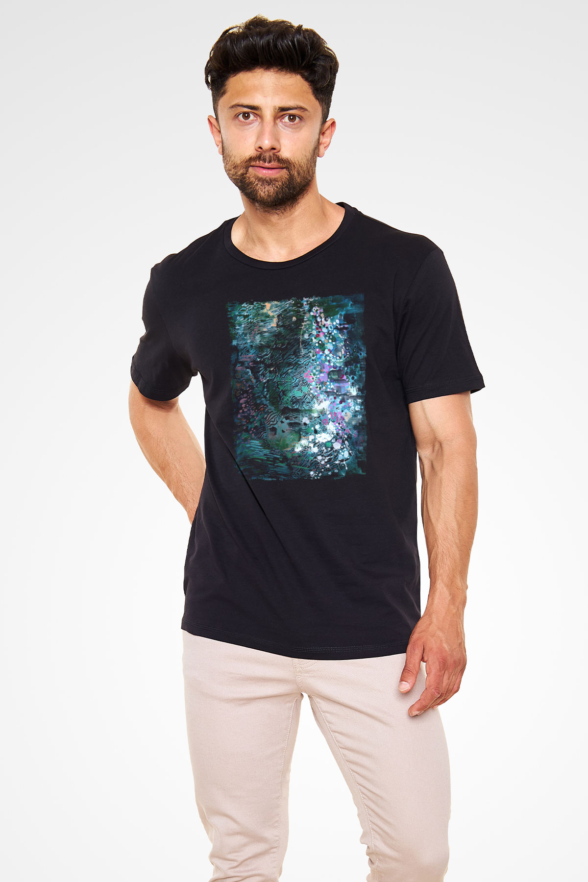 Peyzaj Siyah Unisex Tişört T-Shirt - TişörtFabrikası