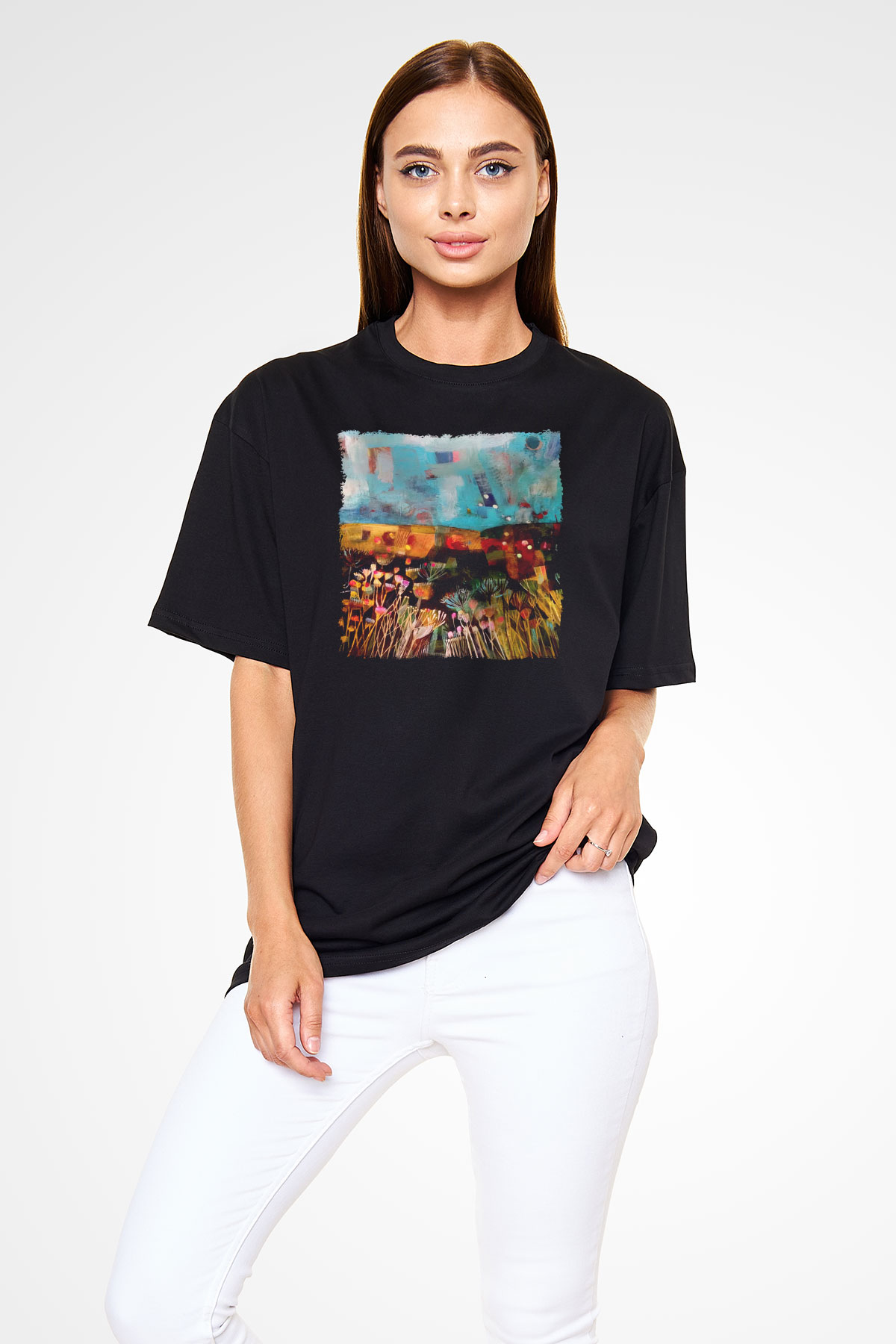 Peyzaj Siyah Unisex Tişört T-Shirt - TişörtFabrikası
