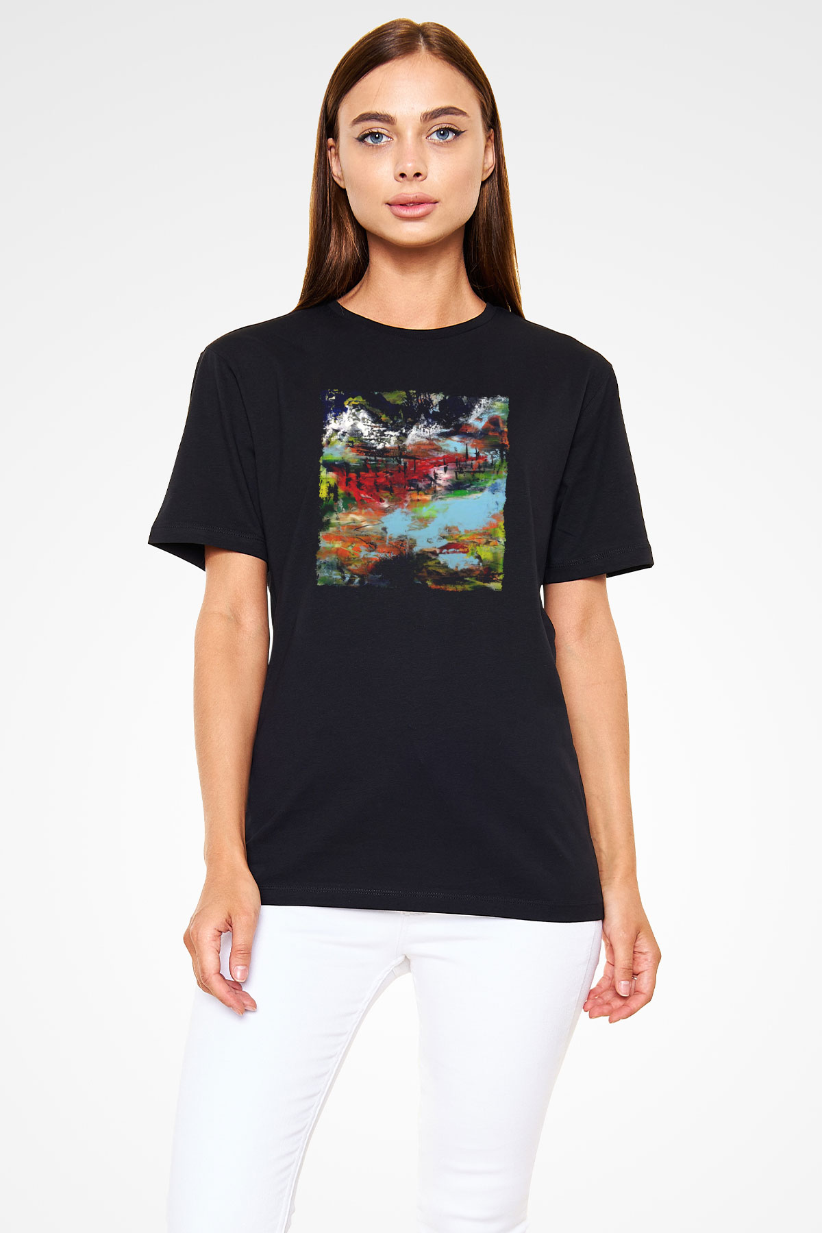 Peyzaj Siyah Unisex Tişört T-Shirt - TişörtFabrikası
