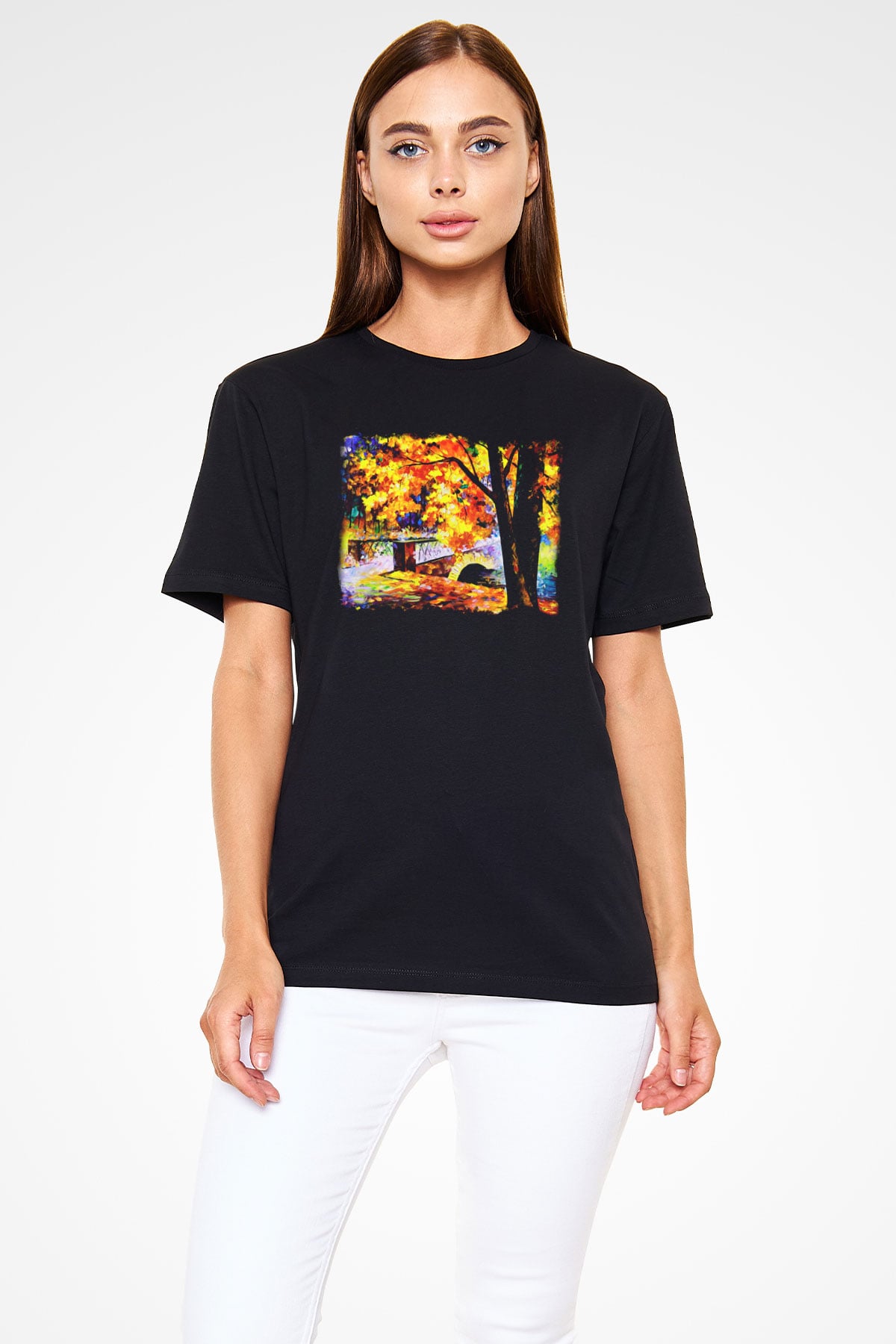 Peyzaj Siyah Unisex Tişört T-Shirt - TişörtFabrikası