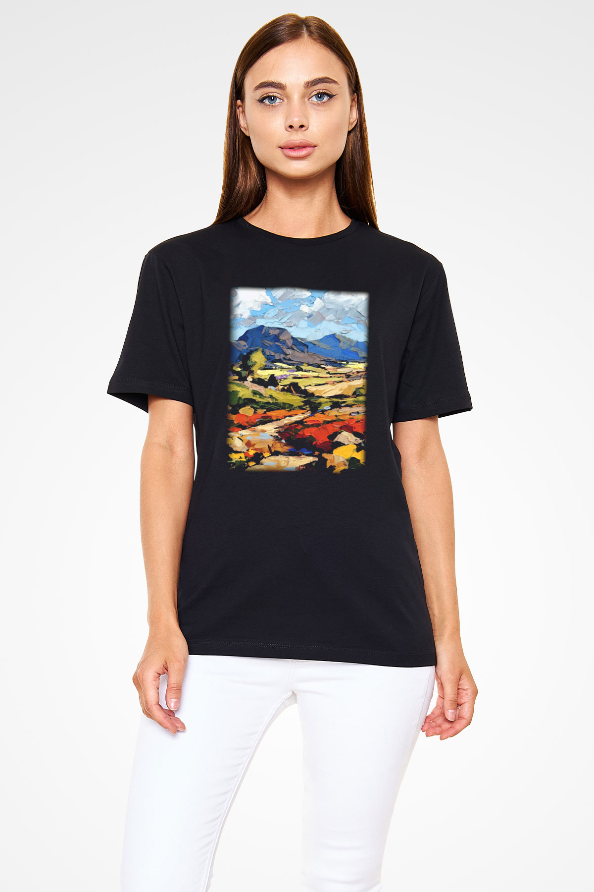 Peyzaj Siyah Unisex Tişört T-Shirt - TişörtFabrikası