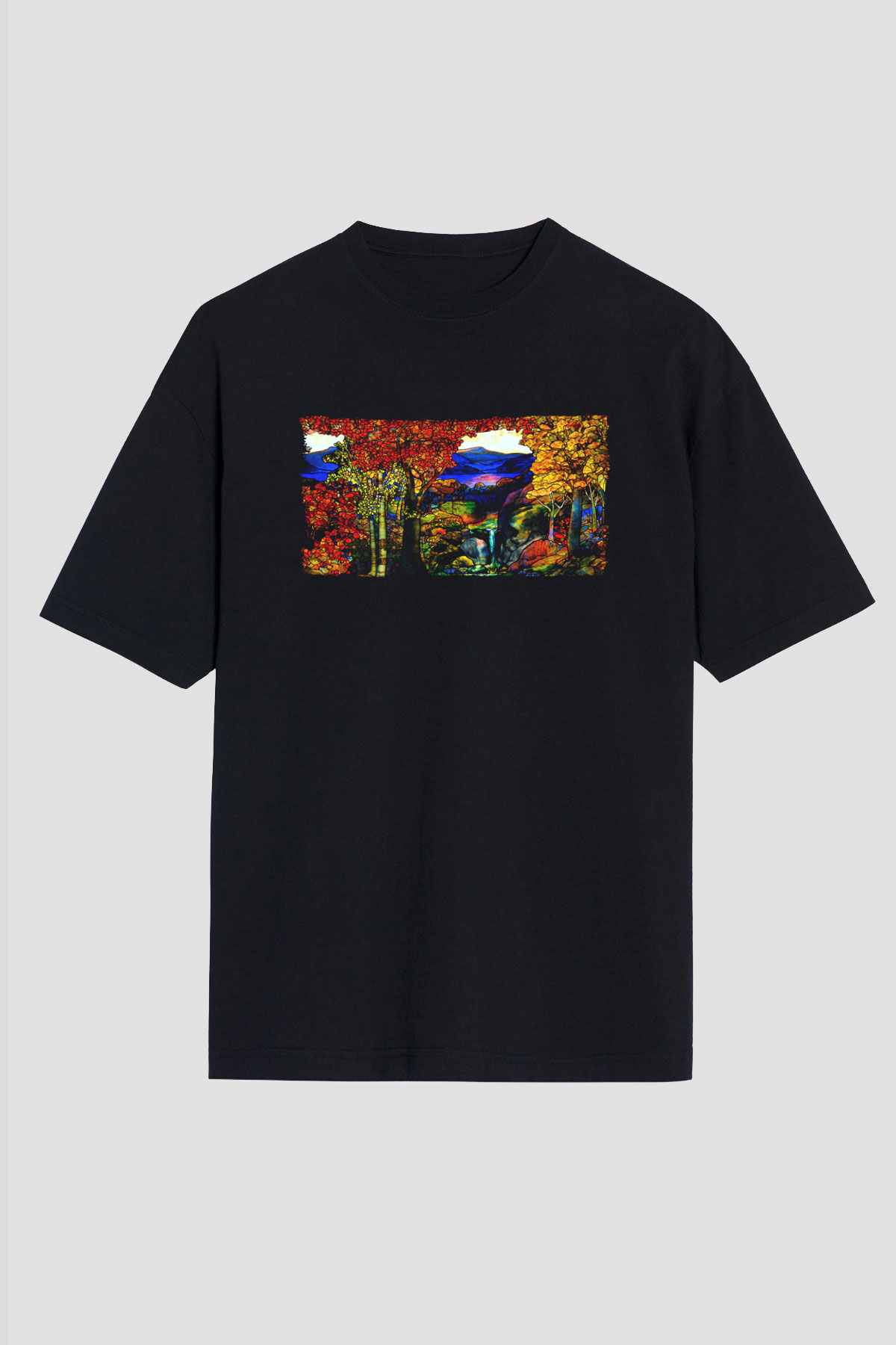 Peyzaj Siyah Unisex Tişört T-Shirt - TişörtFabrikası