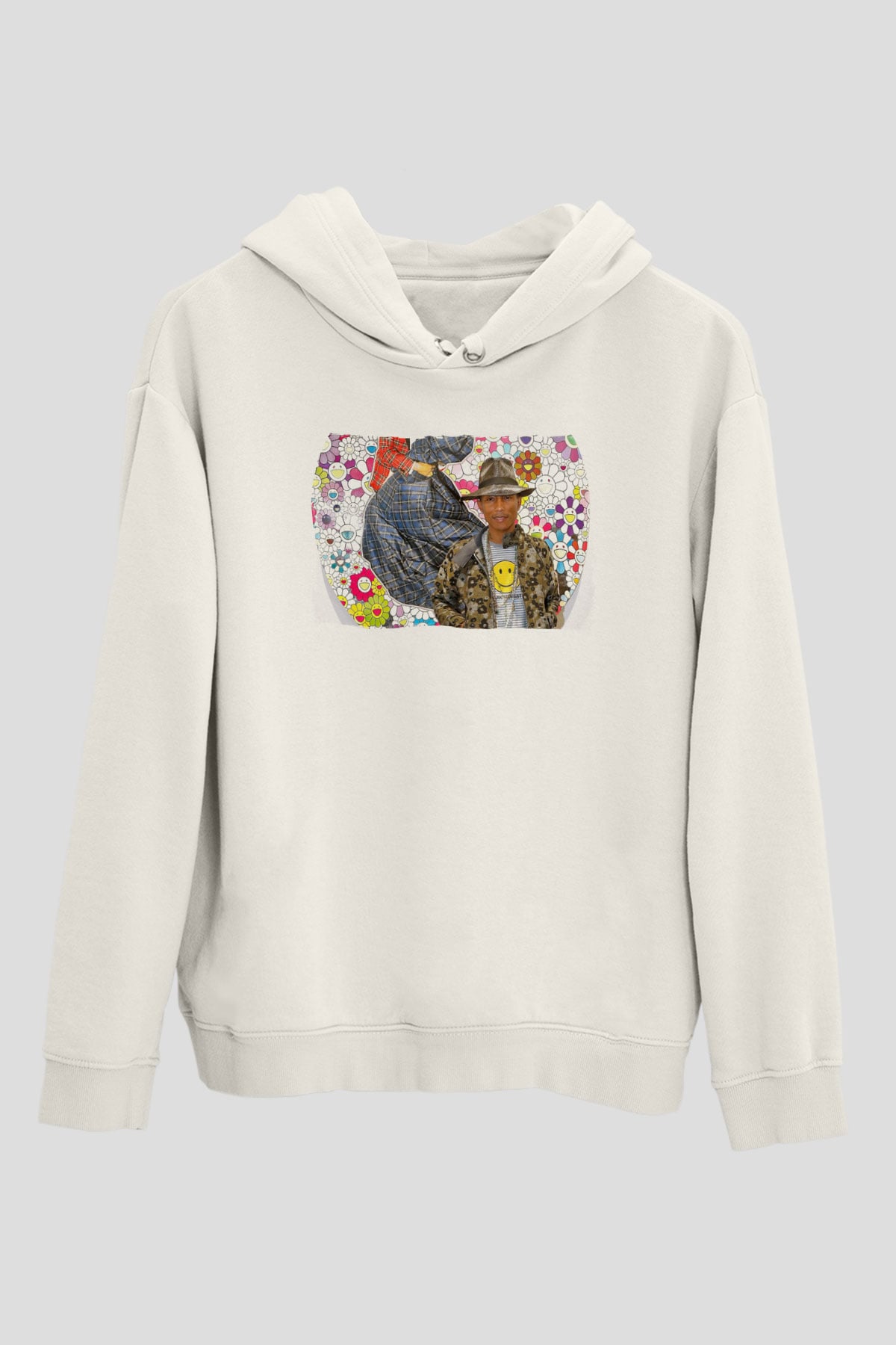 Pharrel Williams Beyaz Unisex Kapüşonlu Sweatshirt