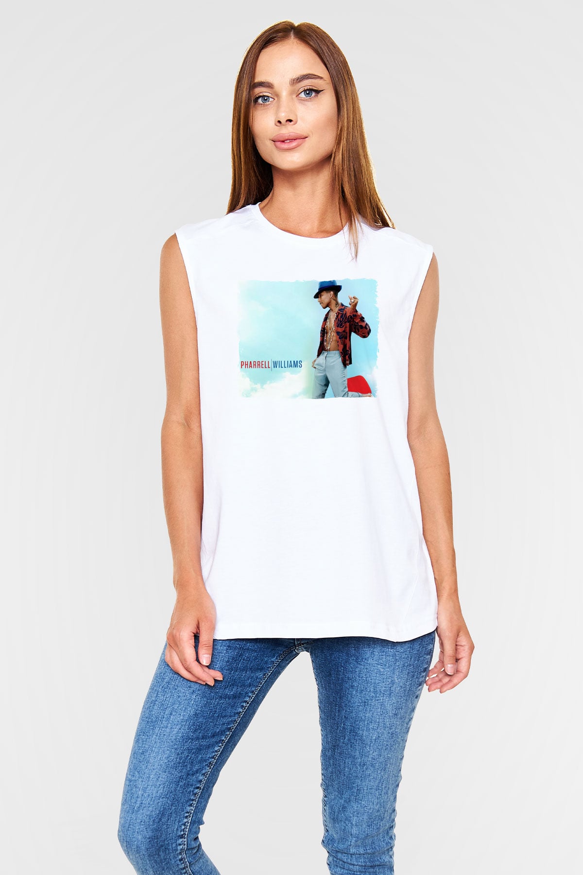 Pharrel Williams Beyaz Unisex Kolsuz Tişört