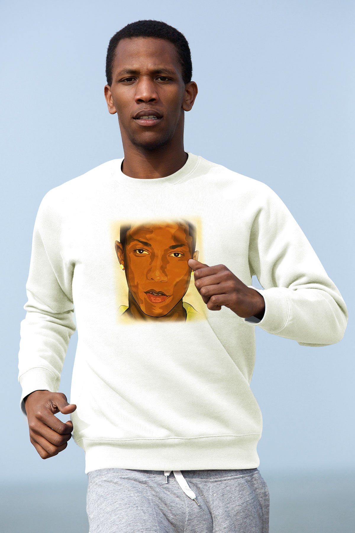 Pharrel Williams Beyaz Unisex Sweatshirt