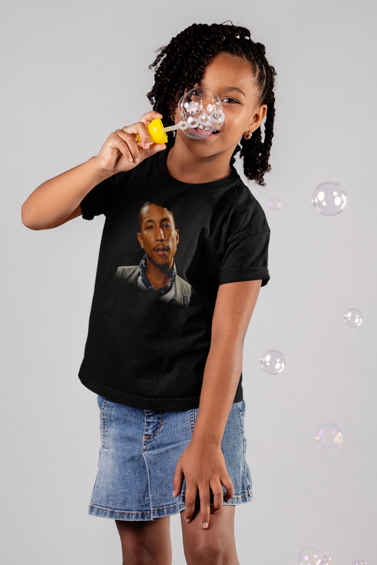 Pharrel Williams Siyah Unisex Çocuk Tişört