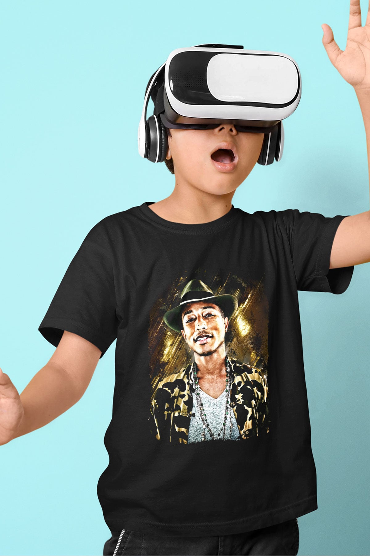 Pharrel Williams Siyah Unisex Çocuk Tişört