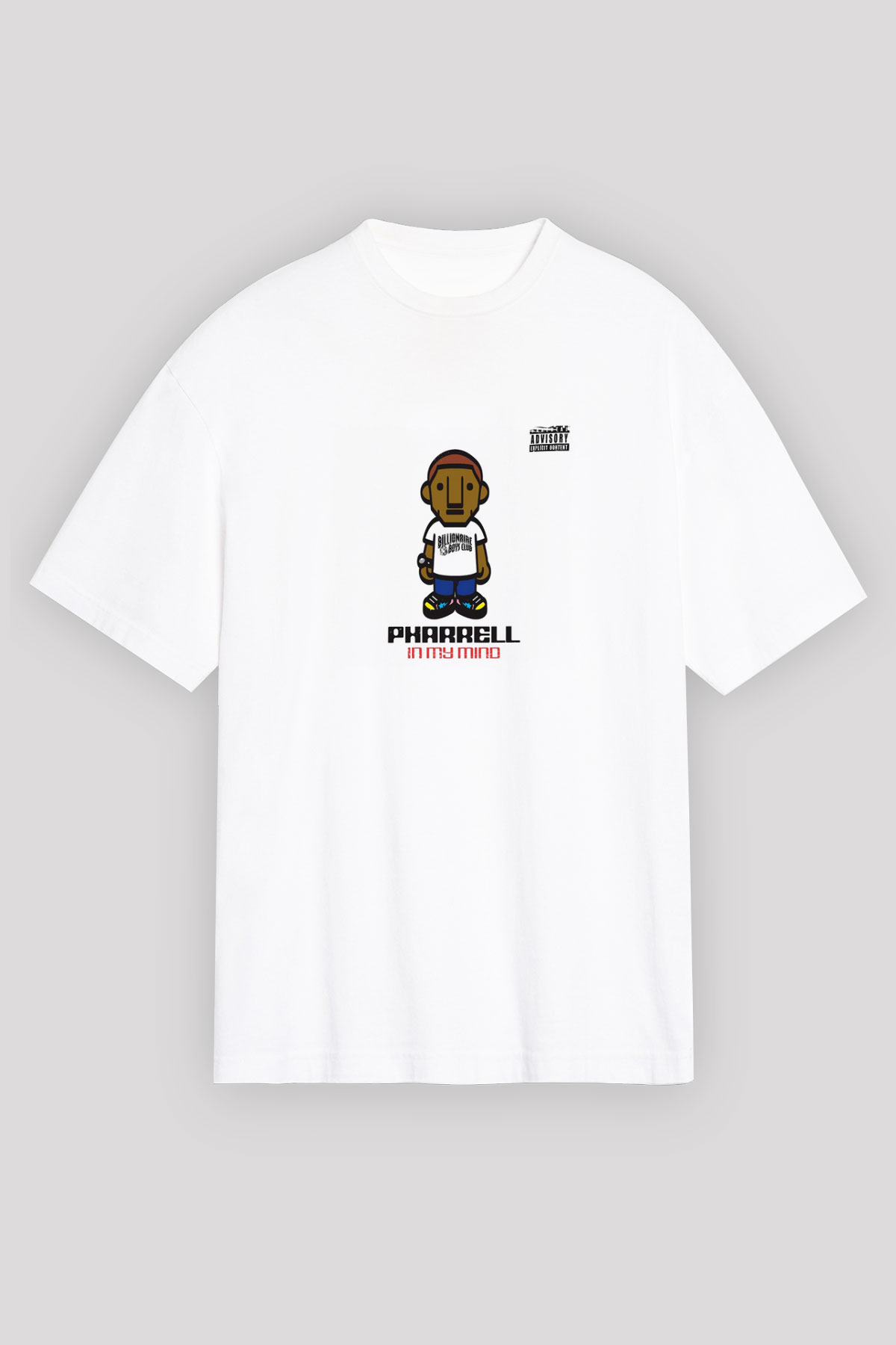 Pharrell Williams Baskılı Unisex Beyaz Tişört