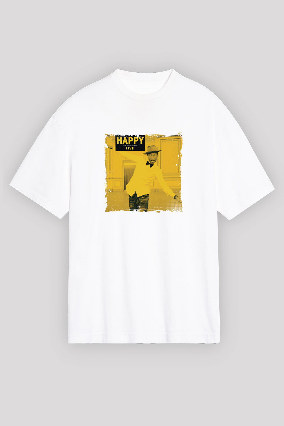 Pharrell Williams Baskılı Unisex Beyaz Tişört