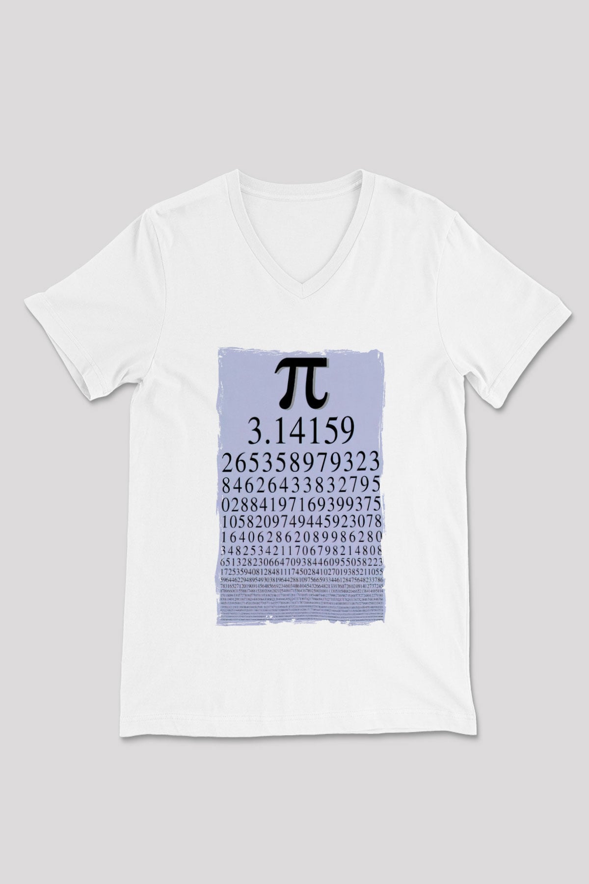 Pi Sayısı Matematik Sabiti Baskılı Unisex Beyaz V Yaka Tişört