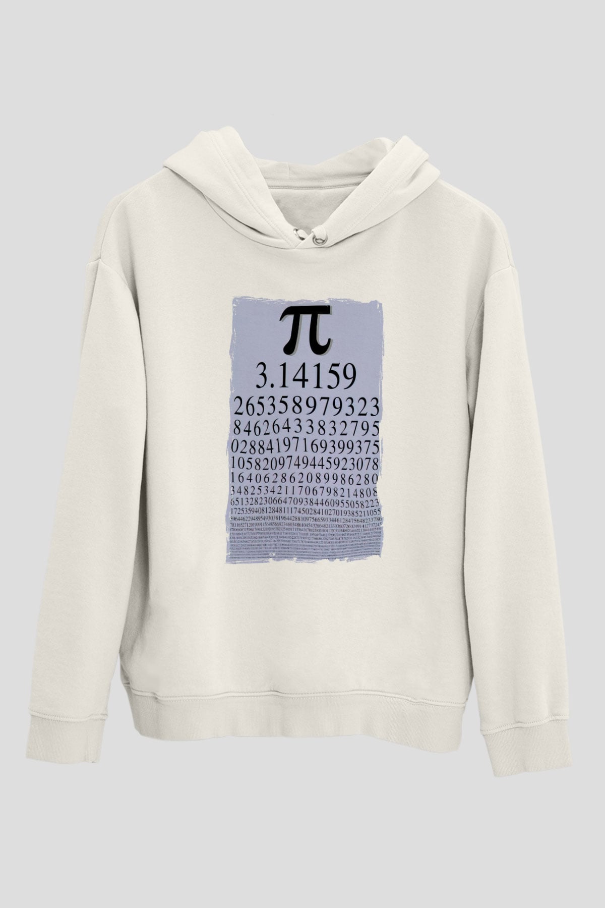 Pi Sayısı Matematik Sabiti Baskılı Unisex Beyaz Hoodie