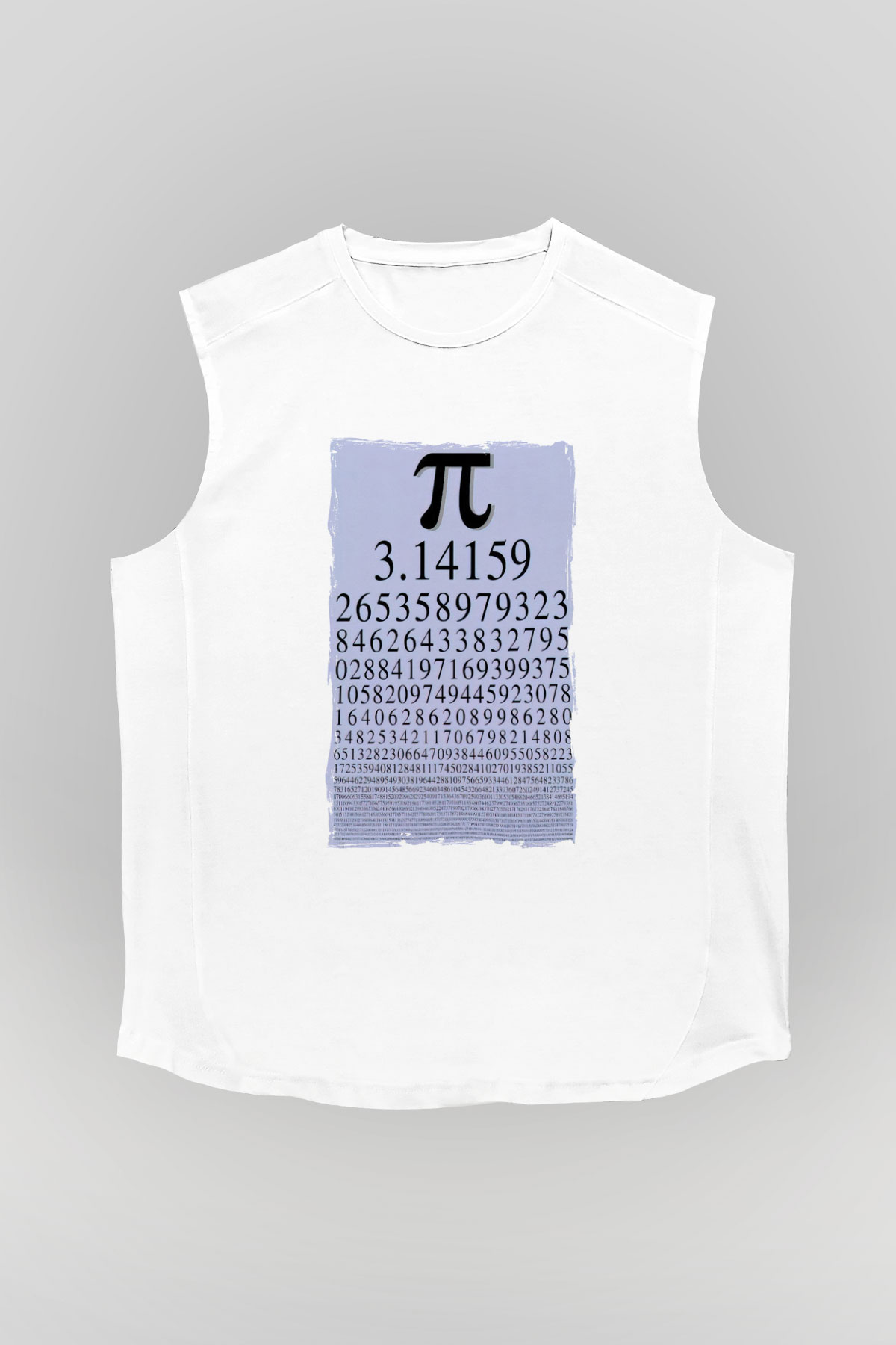 Pi Sayısı Matematik Sabiti Baskılı Unisex Beyaz Kolsuz Tişört