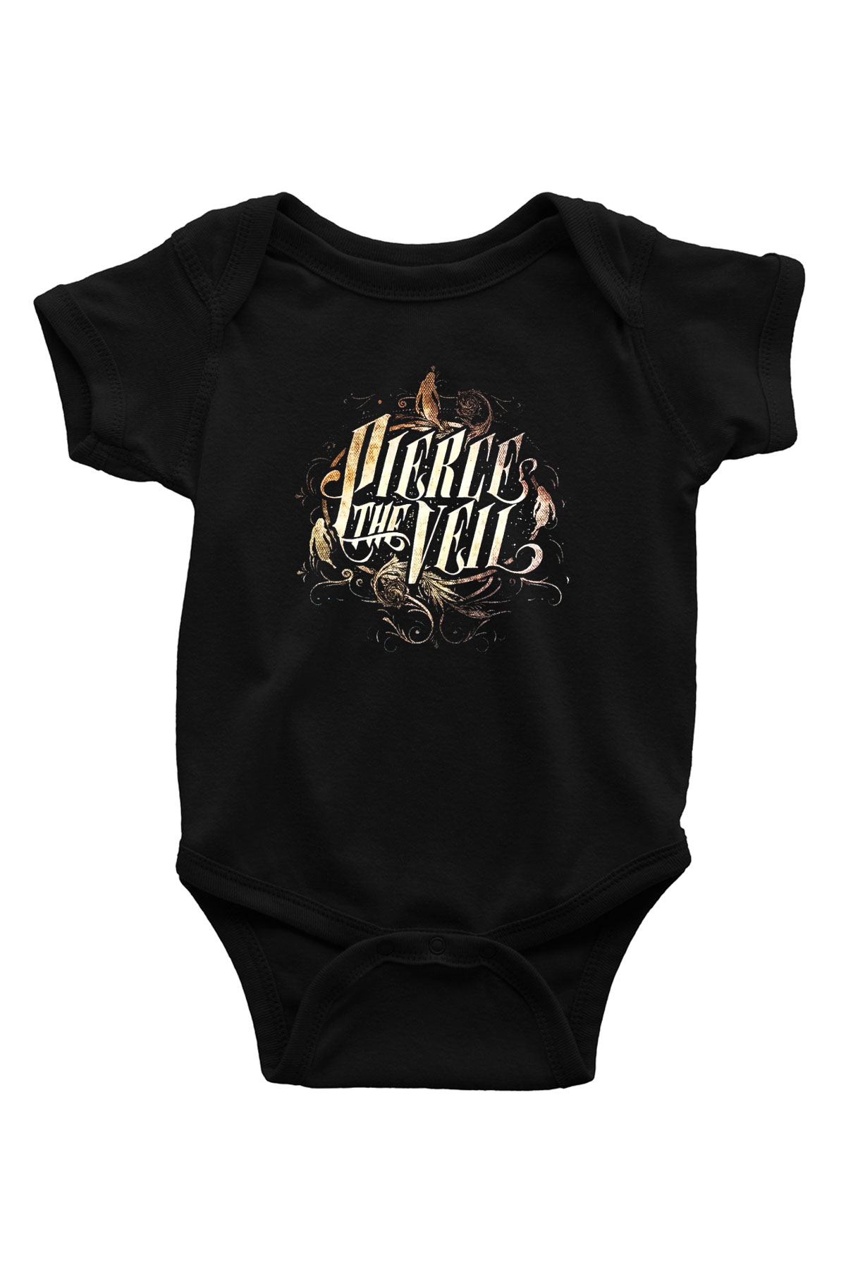 Pierce the Veil Baskılı Siyah Bebek Body - Zıbın