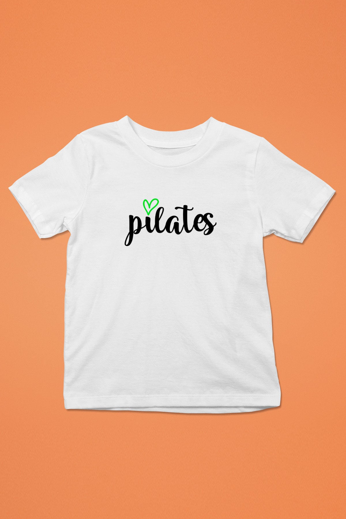 Pilates Baskılı Unisex Beyaz Çocuk Tişört - Tshirt