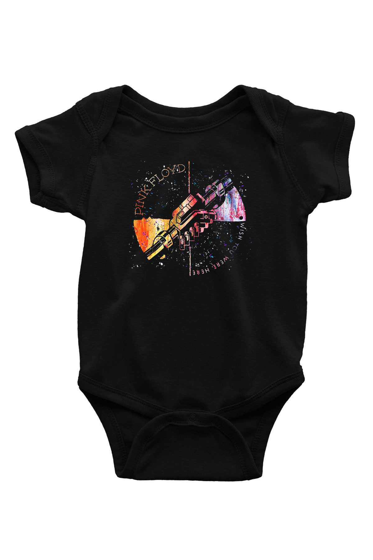 Pink Floyd Baskılı Siyah Bebek Body - Zıbın