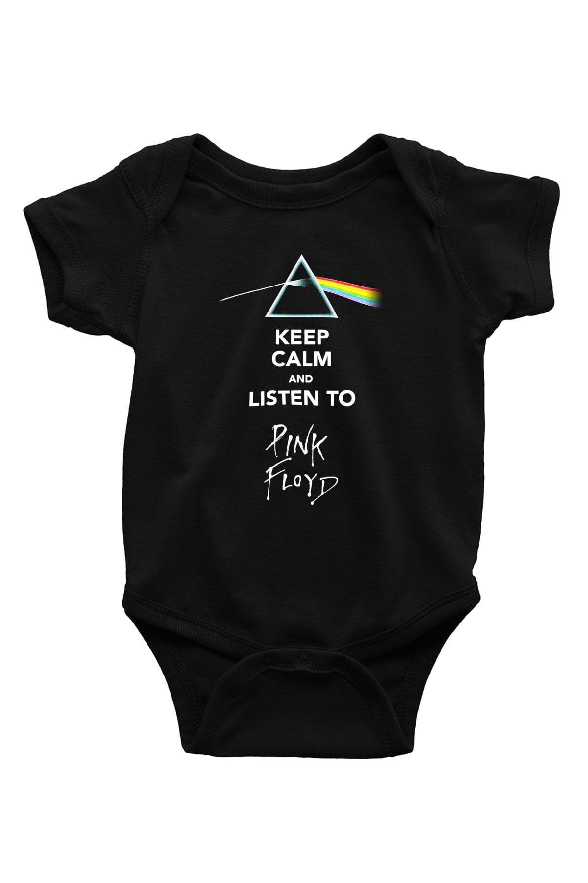 Pink Floyd Baskılı Siyah Bebek Body - Zıbın