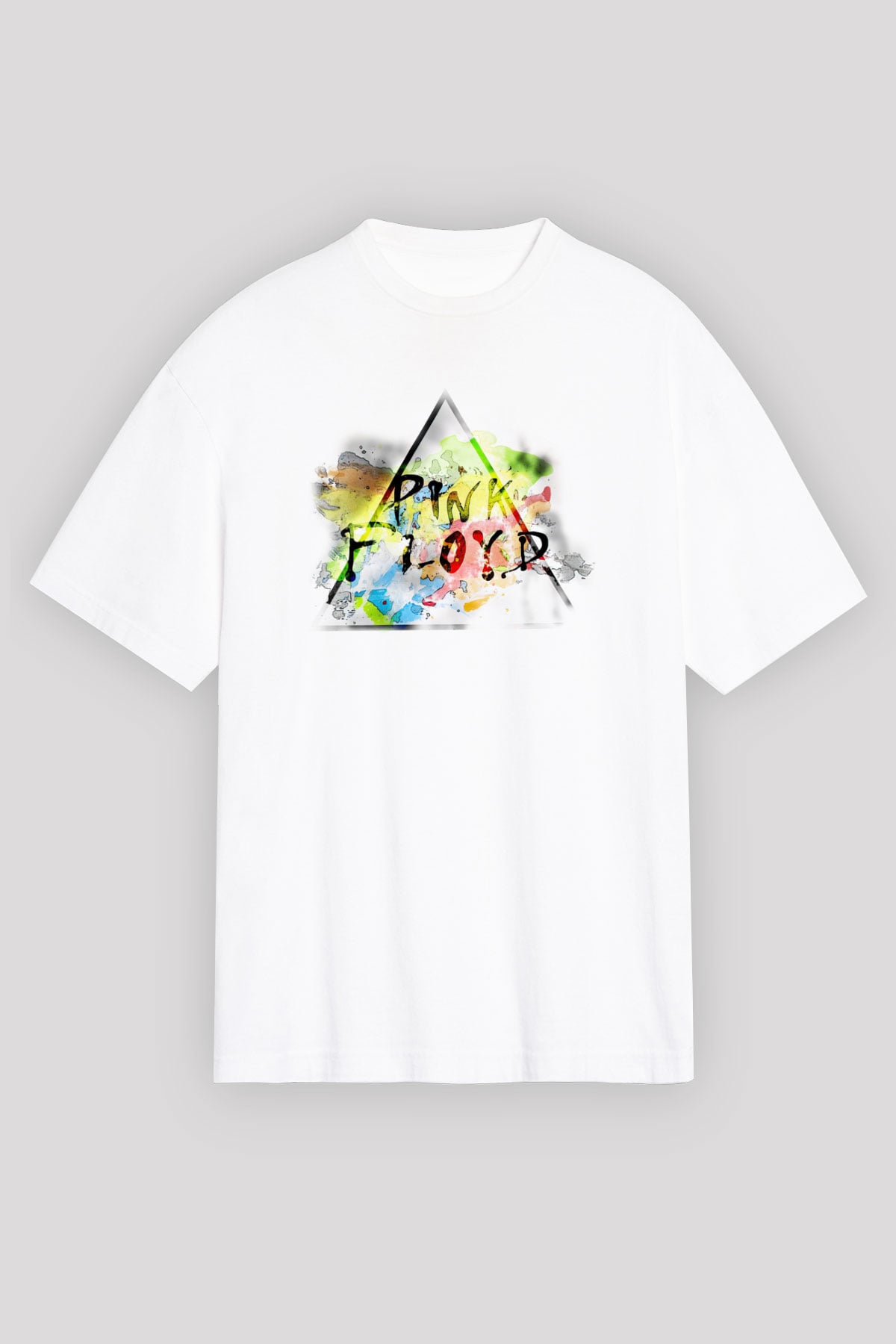 Pink Floyd Beyaz Unisex Oversize Tişört T-Shirt