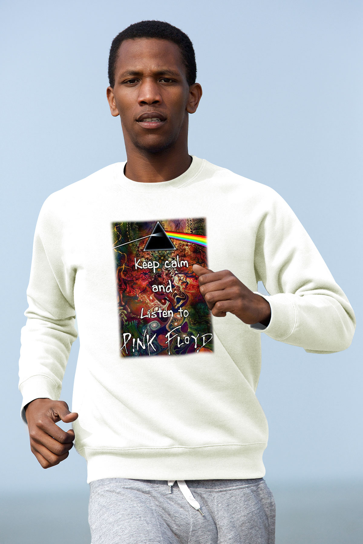 Pink Floyd Beyaz Unisex Sweatshirt