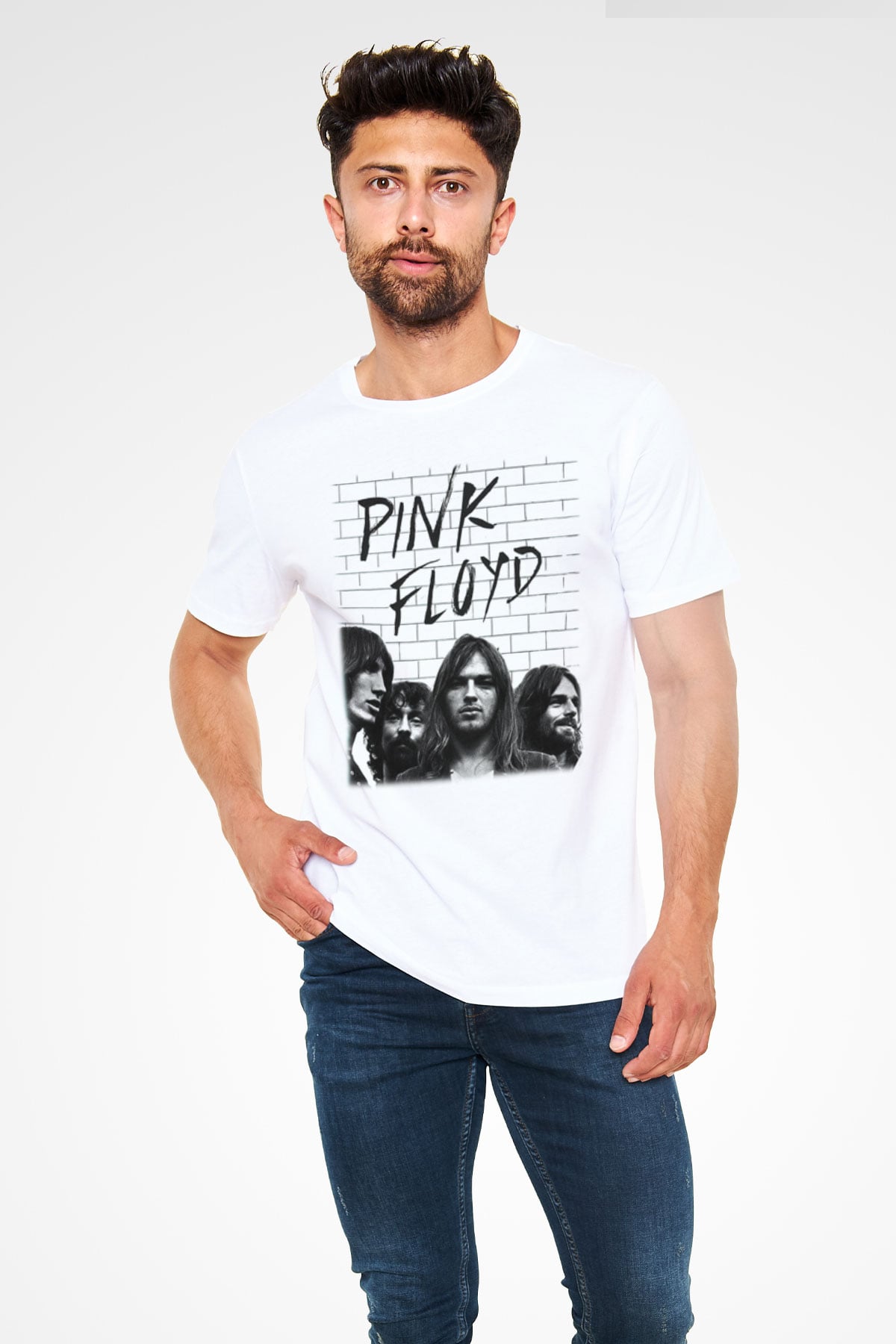 Pink Floyd Beyaz Unisex Tişört T-Shirt - TişörtFabrikası