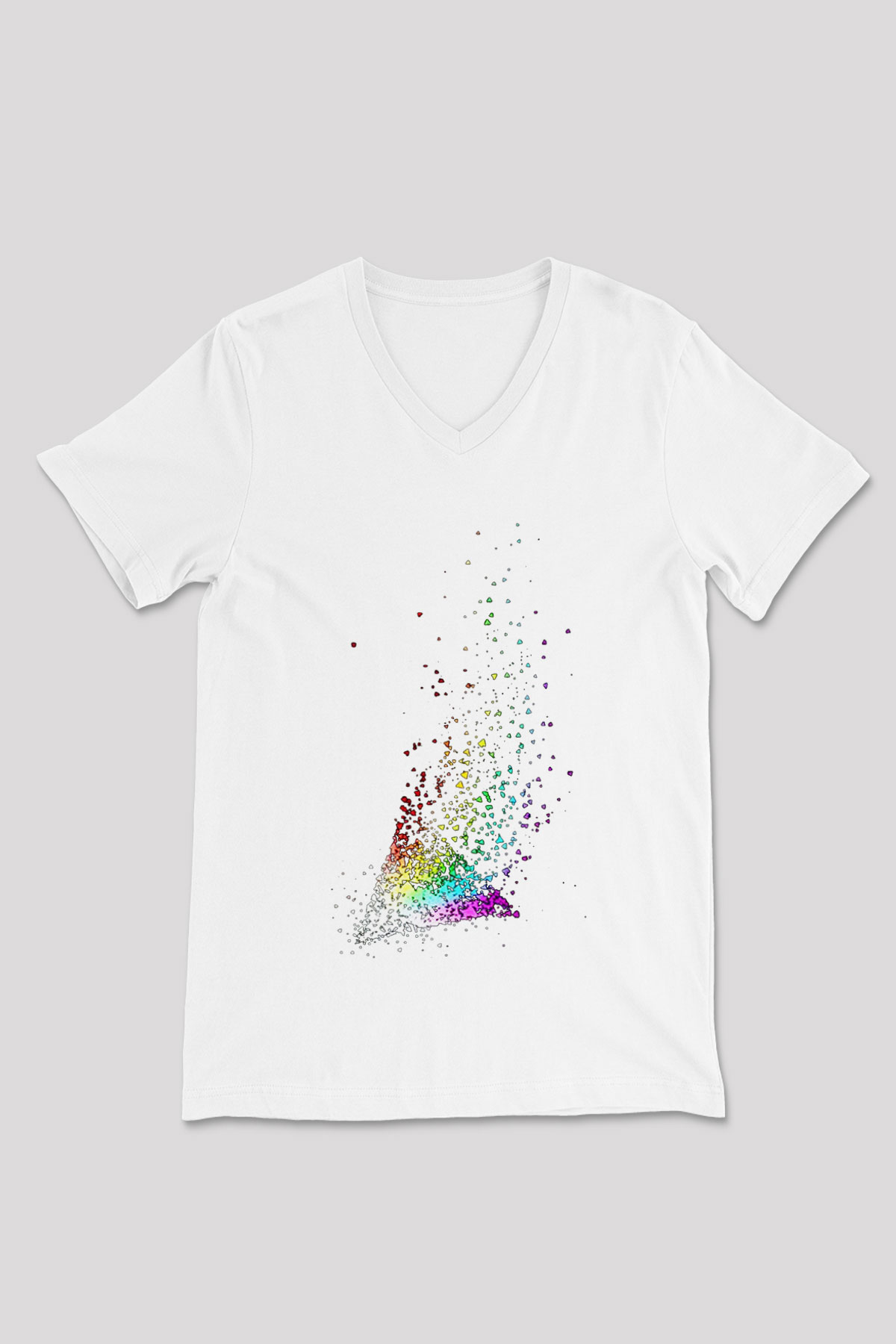 Pink Floyd Beyaz Unisex V Yaka Tişört T-Shirt