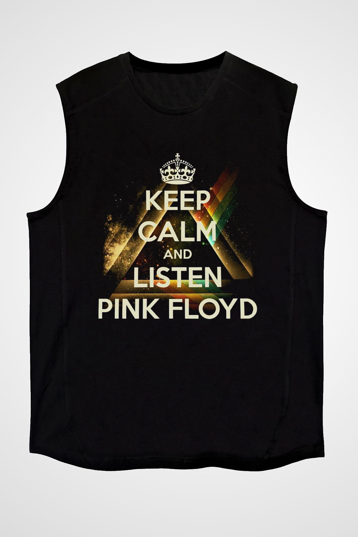 Pink Floyd Keep Calm And Listen Siyah Unisex Kolsuz Tişört
