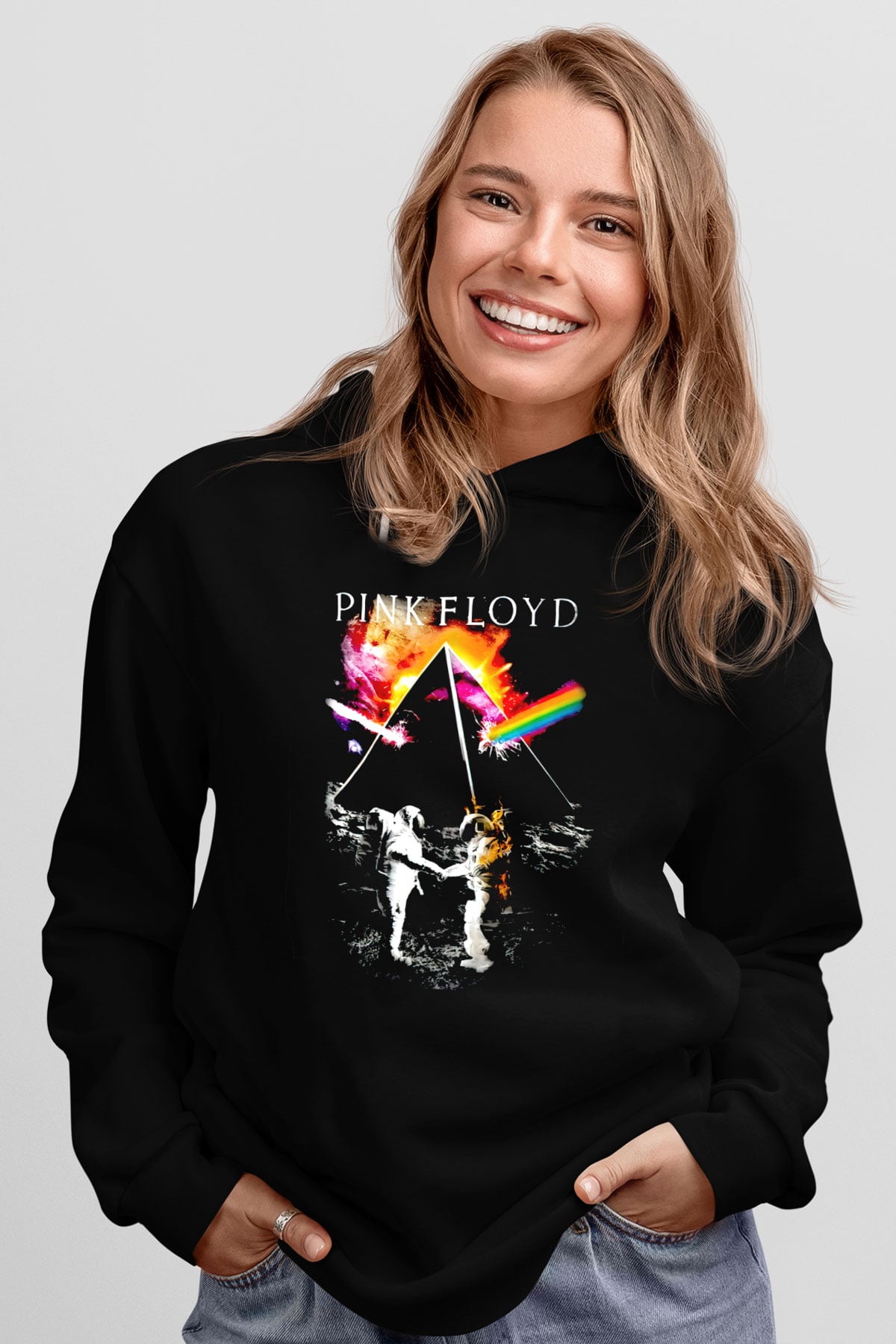 Pink Floyd Siyah Unisex Kapüşonlu Sweatshirt